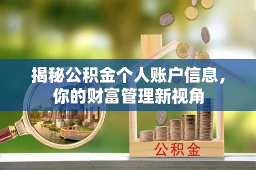 喀什揭秘公积金个人账户信息，你的财富管理新视角